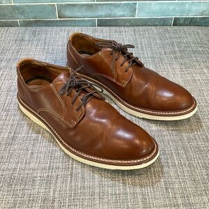 Johnston & Murphy Upton Plain FoldBrown Leather Oxfords